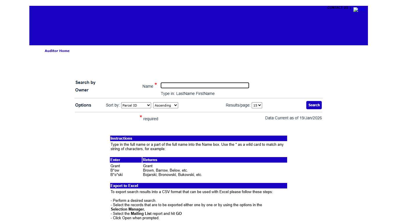 Clermont County - Owner Search